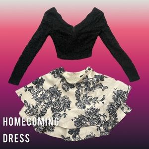 City Studio Two Piece Homecoming Floral Sparkly Dress Women's Size 1